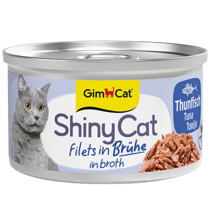 GimCat ShinyCat Filets in Brühe Thunfisch Katzenfutter, 70-g-Dose