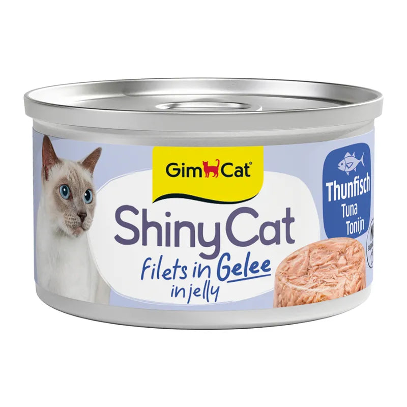 GimCat ShinyCat Filets in Gelee Thunfisch Katzenfutter, 70-g-Dose