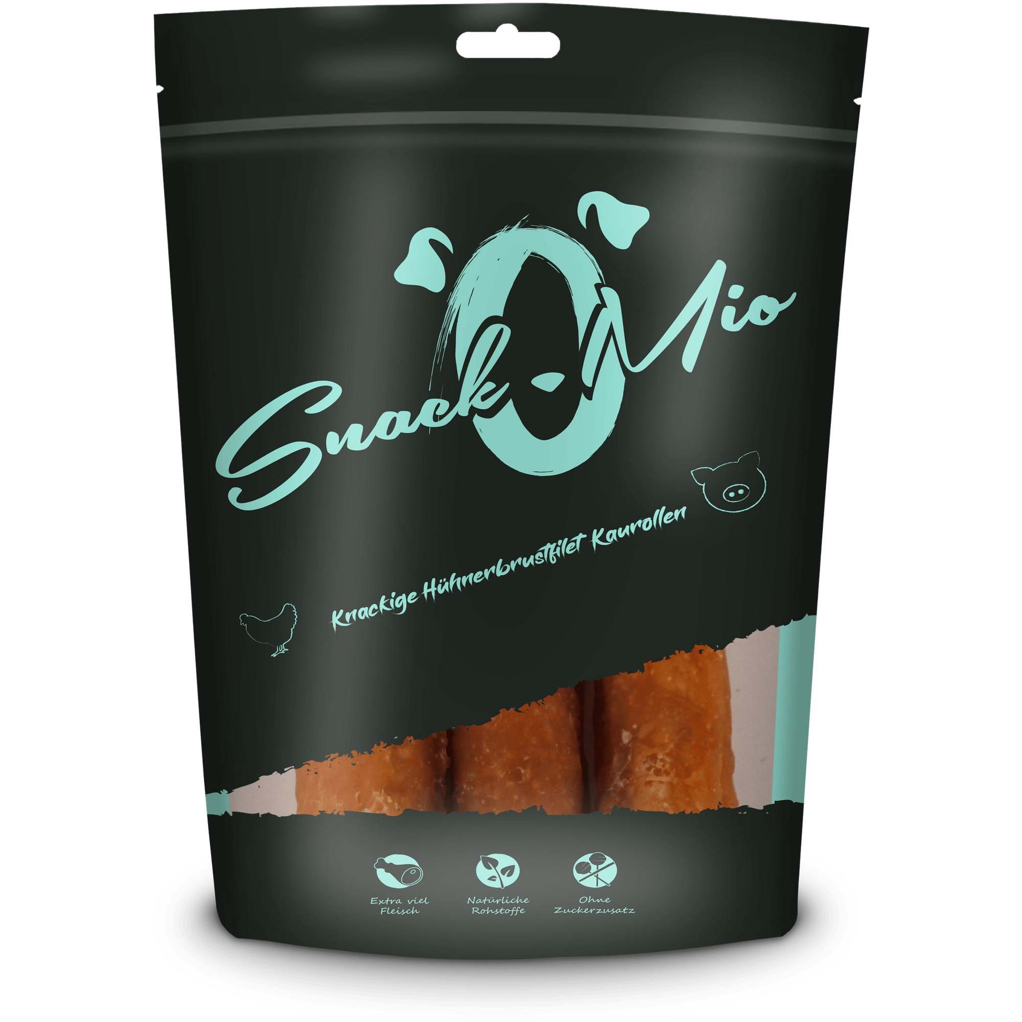 Artikel mit dem Namen SnackOMio - knackige Hühnerbrustfilet Kaurolle 3er im Shop von zoo.de , dem Onlineshop für nachhaltiges Hundefutter und Katzenfutter.