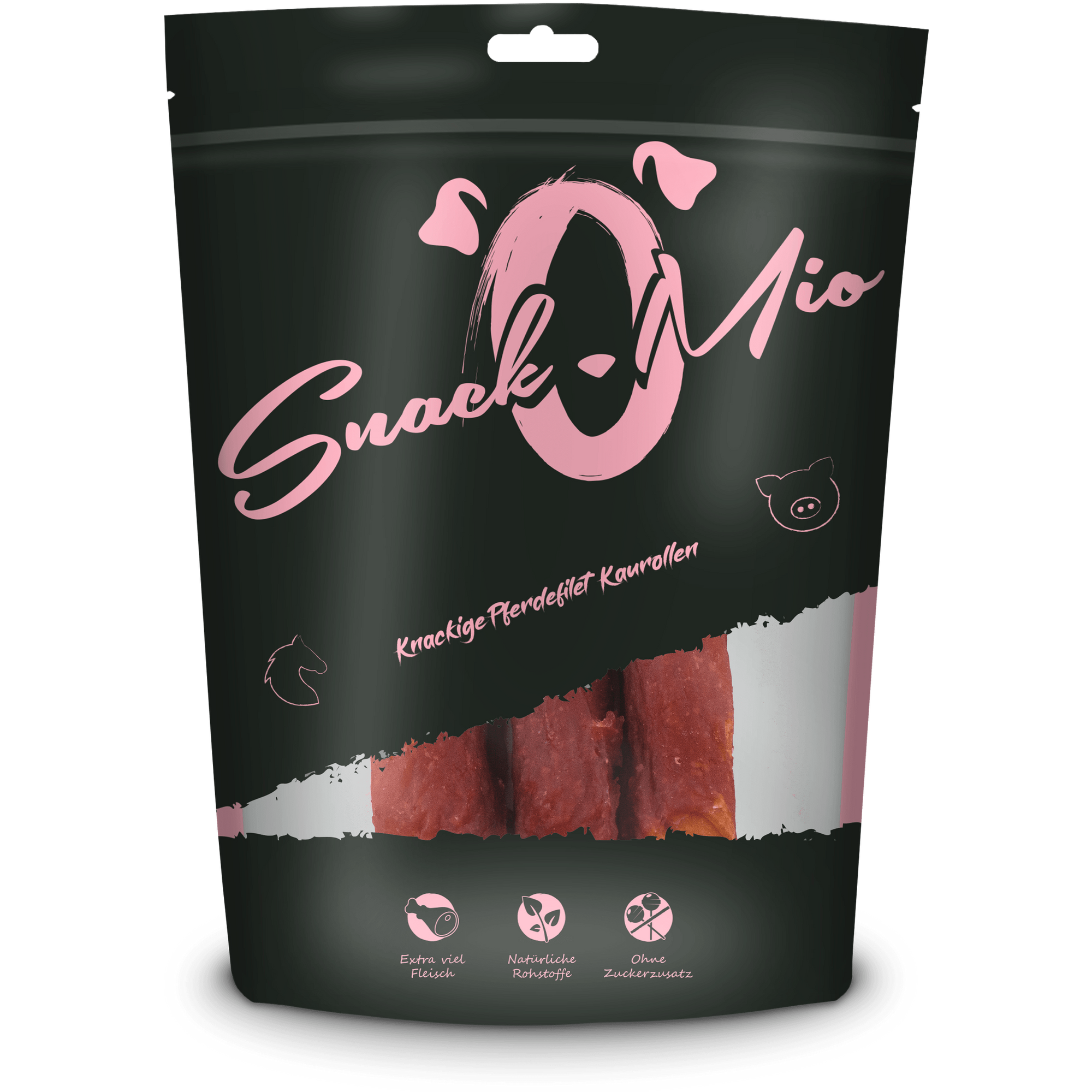 SnackOMio - knackige Pferdefilet Kaurolle 3er