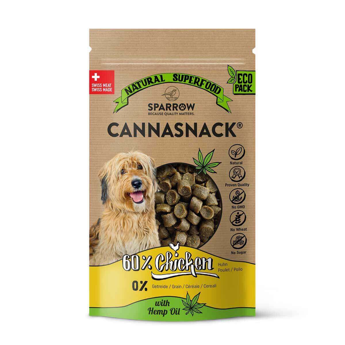 Sparrow CannaSnack mit CBD Huhn