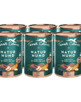 Sechs Dosen Terra Canis Naturhund Nassfutter Rind & Wild für Hunde