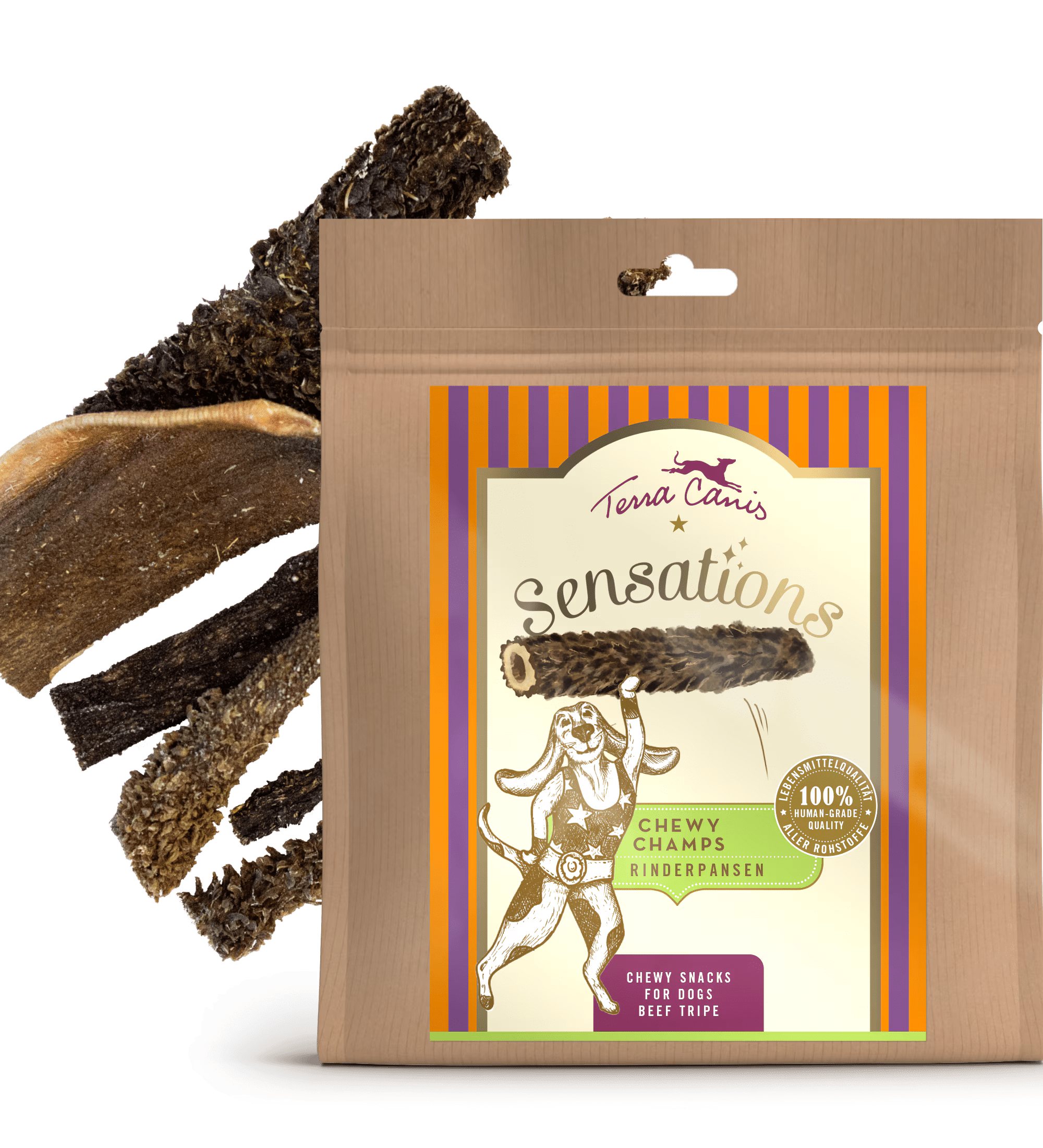 Terra Canis Sensations Chewy Champs Rinderpansen, 150 g