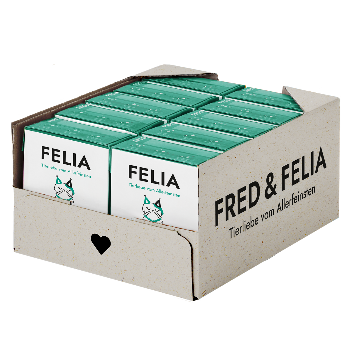 FELIA Hirsch Nassfutter für Katzen, Karton mit 10 x 190 g Tetra Pak