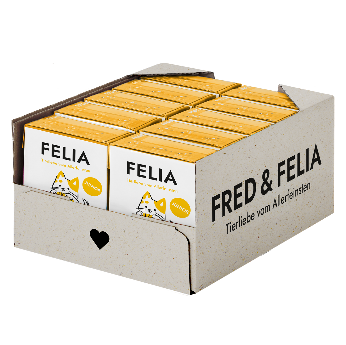 FELIA JUNIOR Huhn Nassfutter für Katzen, Karton mit 10 x 190 g Tetra Pak
