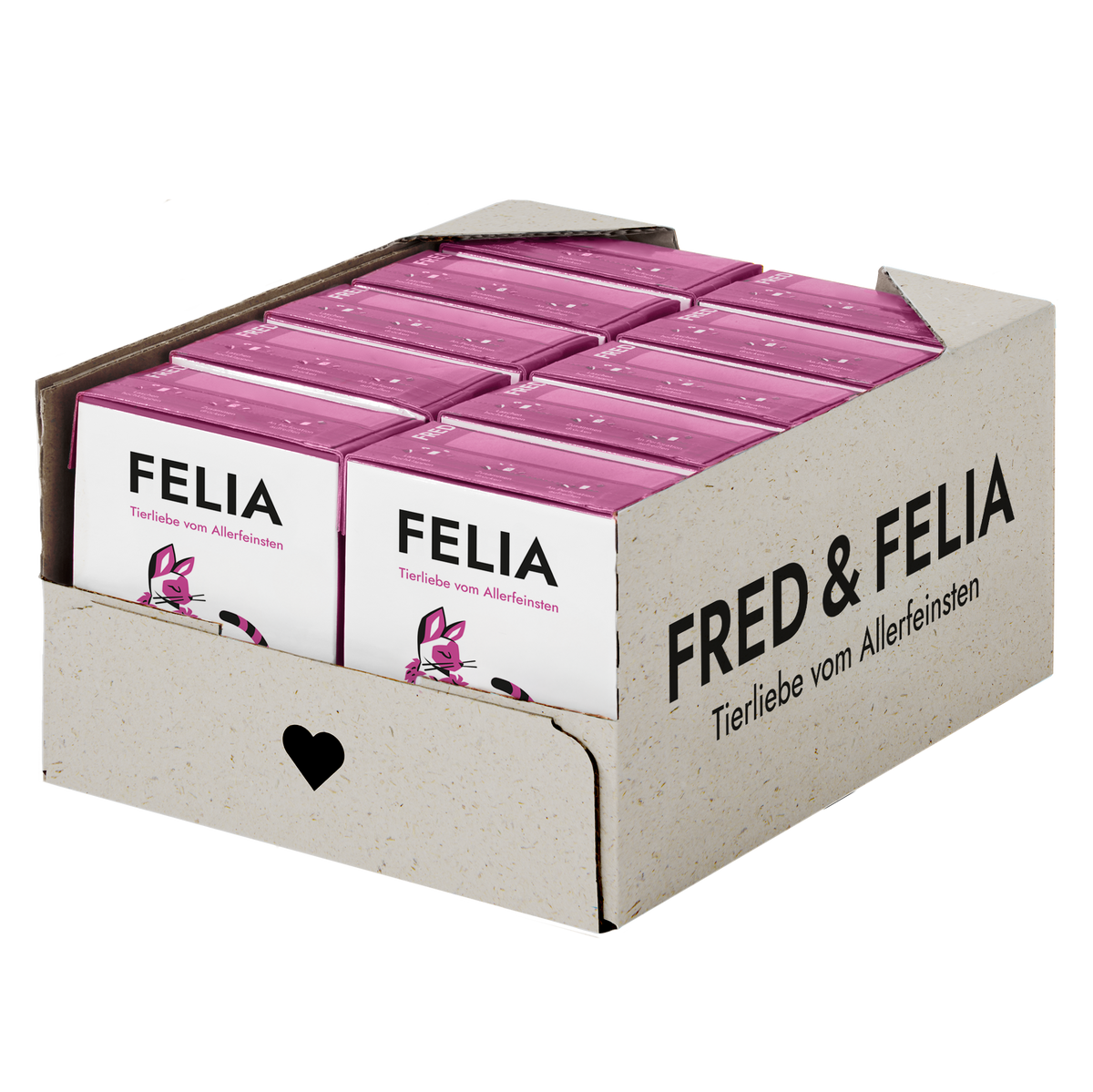 FELIA Pferd Nassfutter für Katzen, Karton mit 10 x 190 g Tetra Pak