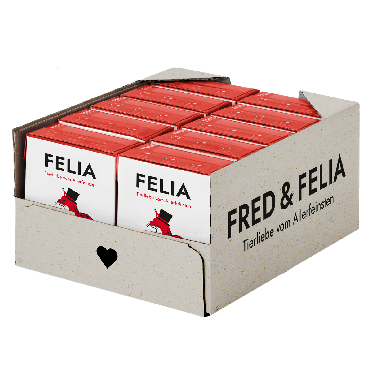 FELIA Rind Nassfutter für Katzen, Karton mit 10 x 190 g Tetra Pak