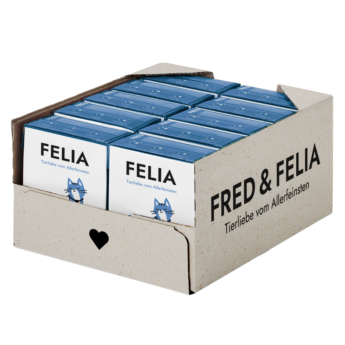 FELIA Surf &amp; Turf Nassfutter für Katzen, Karton mit 10 x 190 g Tetra Pak