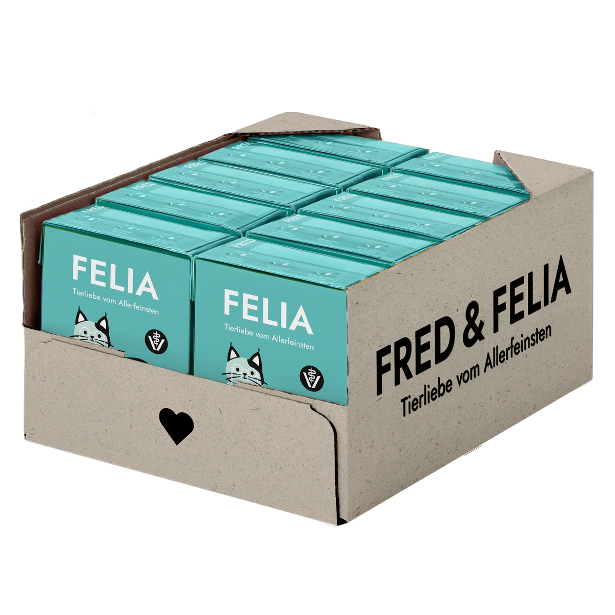 FELIA VET Low Protein Nassfutter für Katzen, Karton mit 10 x 190 g Tetra Pak