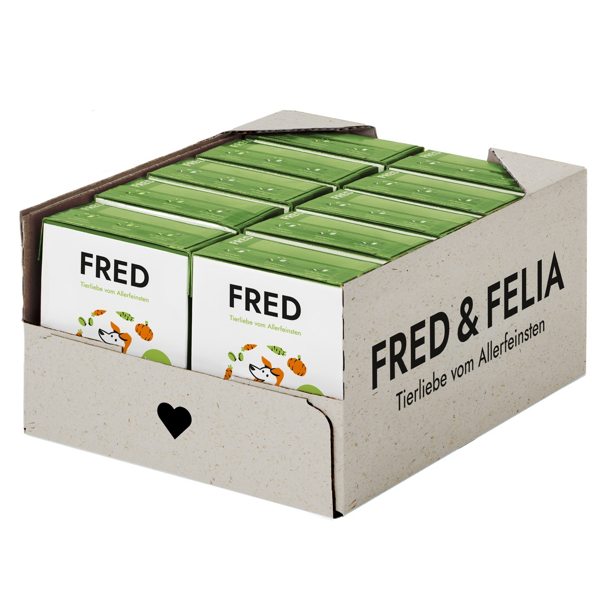 FRED Gemüse-Mix Ergänzungsfutter für Hunde, Karton mit 10 x 380 g Tetra Pak