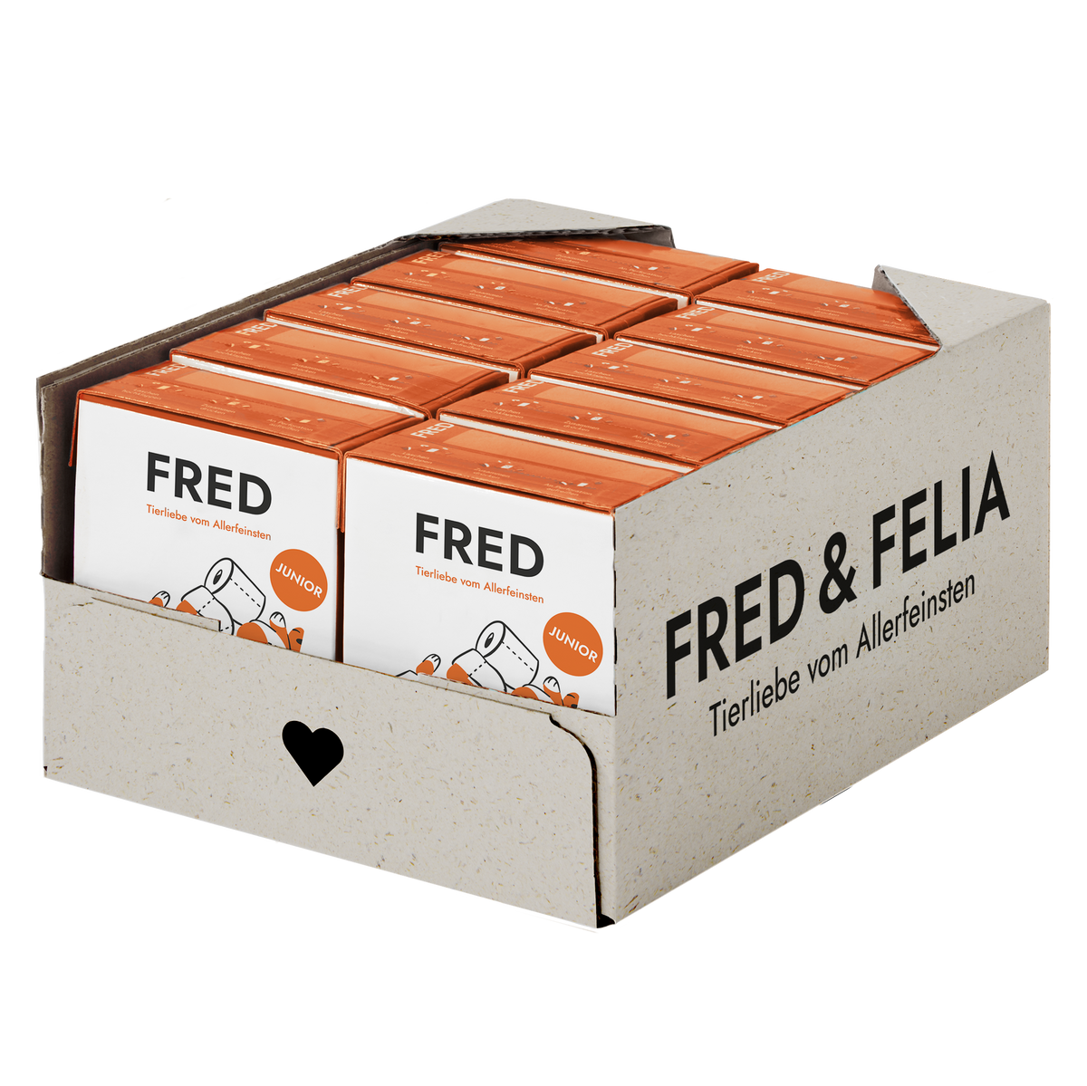 FRED JUNIOR Pute mit Kartoffeln Nassfutter für Hunde, Karton mit 10 x 390 g Tetra Pak