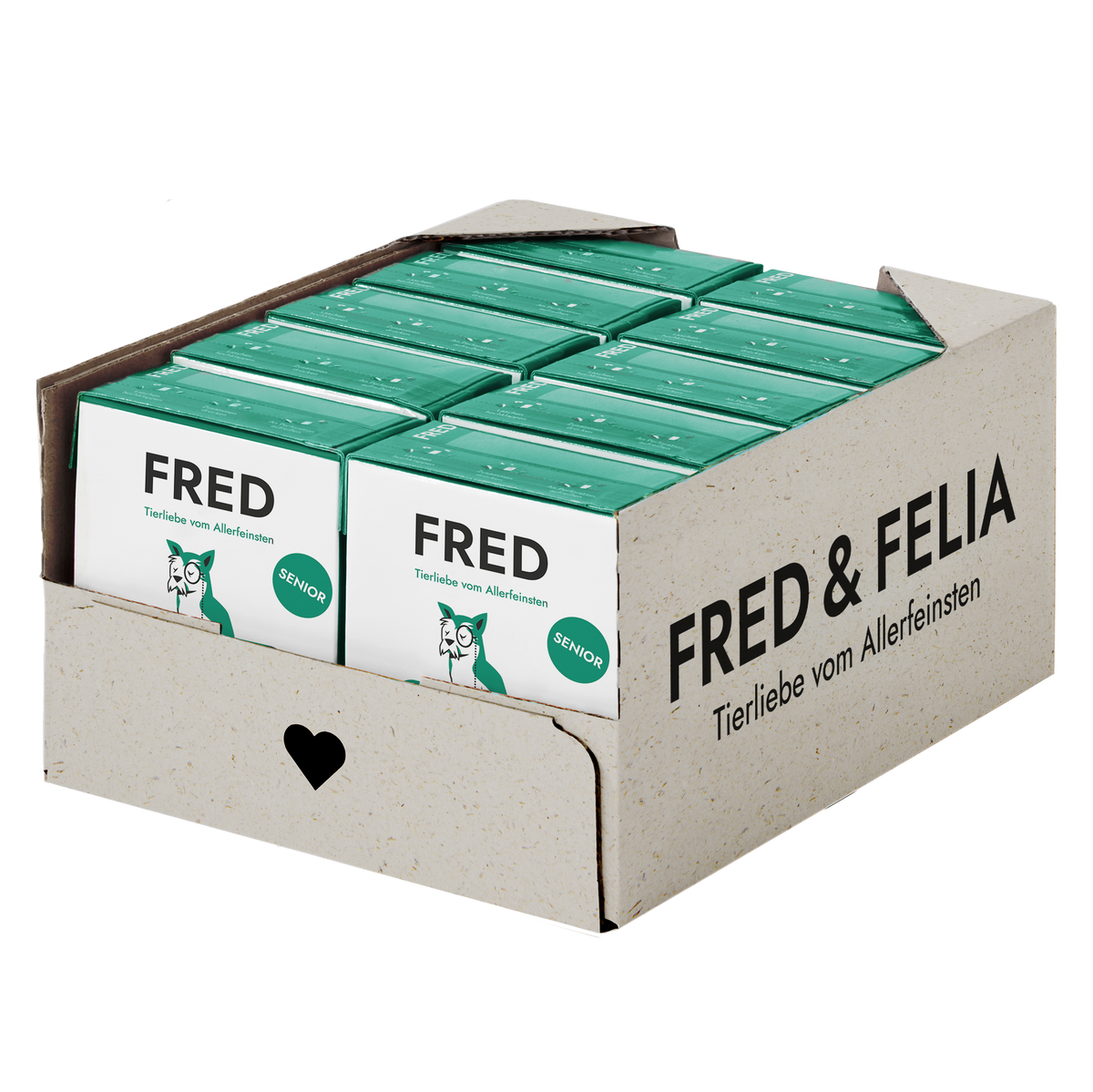 FRED SENIOR Hirsch &amp; Pute Nassfutter für Hunde, Karton mit 10 x 390 g Tetra Pak