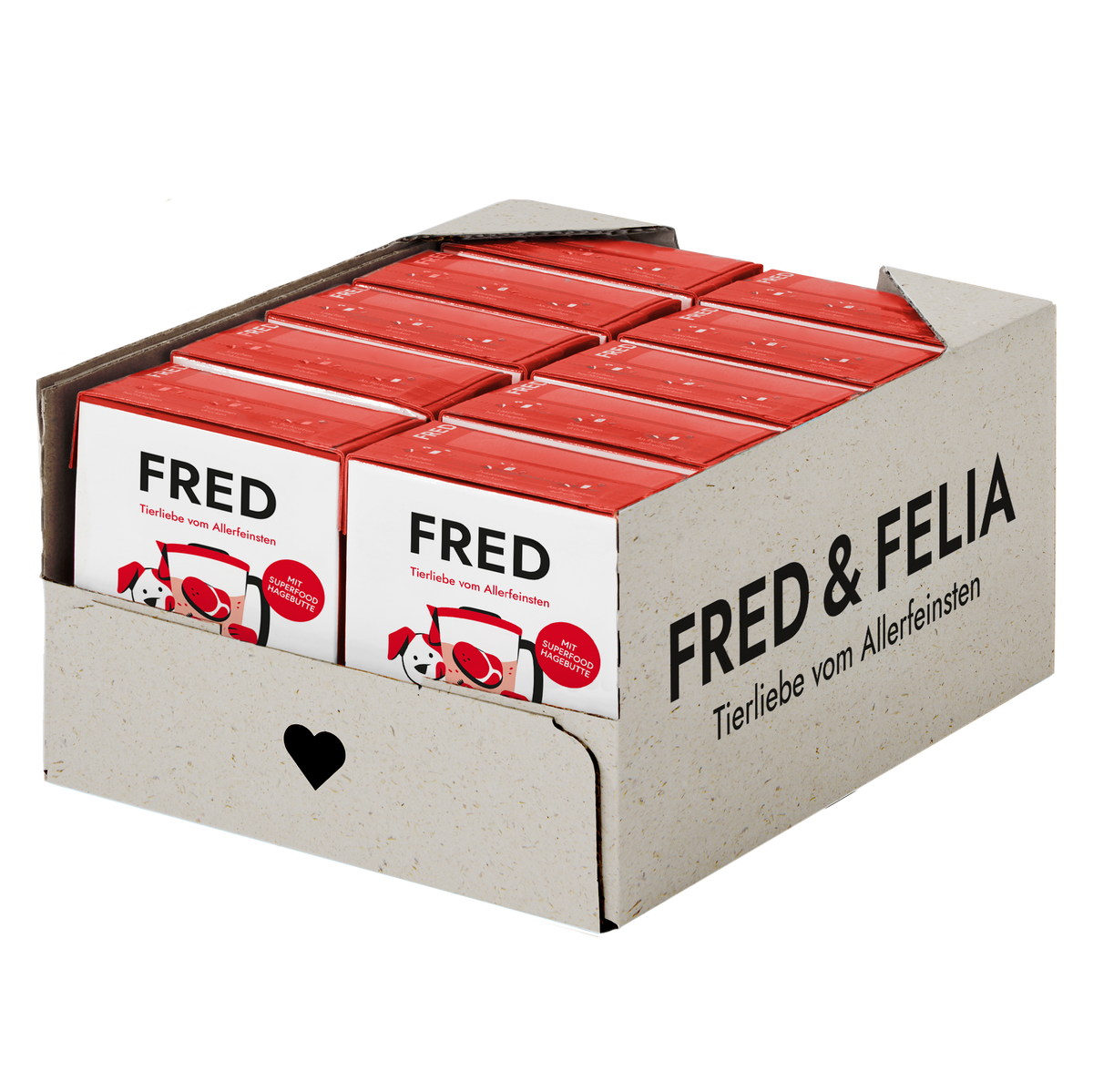 FRED Smoothie Rind mit Hagebutte Ergänzungsfutter für Hunde, Karton mit 10 x 190 g Tetra Pak