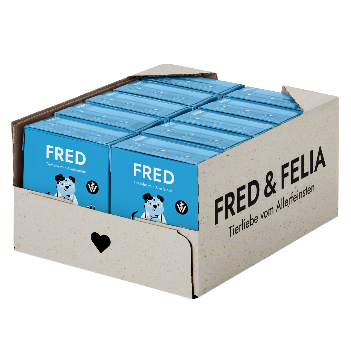 FRED VET Adipositas Nassfutter für Hunde, Karton mit 10 x 390 g Tetra Pak