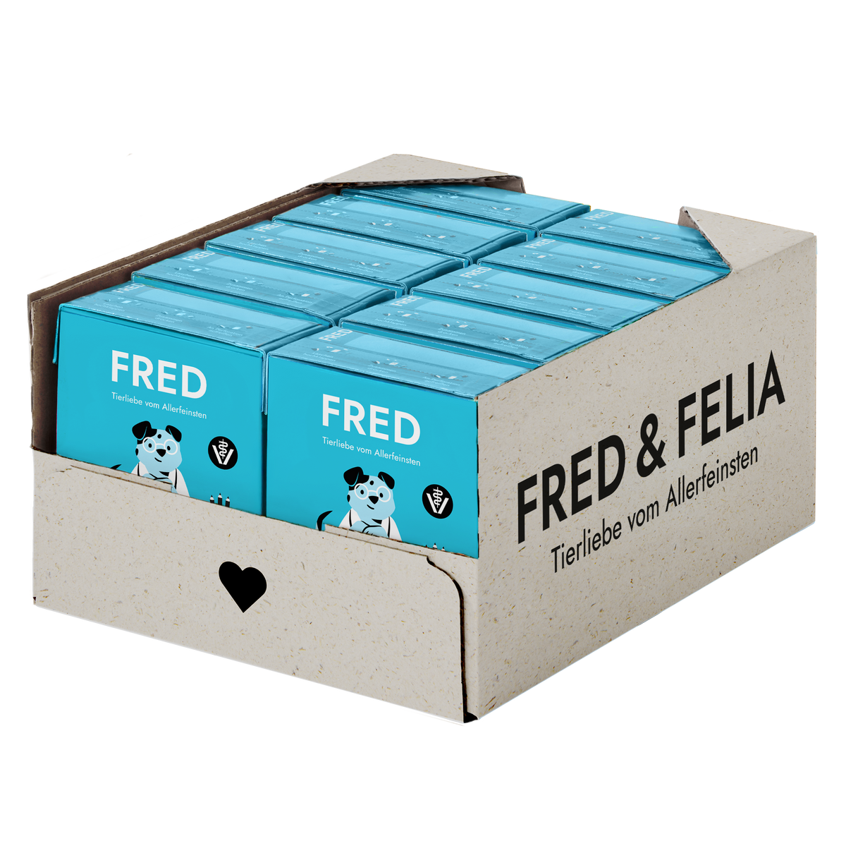 FRED VET Hypoallergen Nassfutter für Hunde, Karton mit 10 x 390 g Tetra Pak