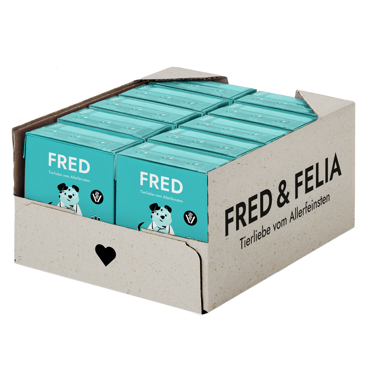 FRED VET Low Protein Nassfutter für Hunde, Karton mit 10 x 390 g Tetra Pak