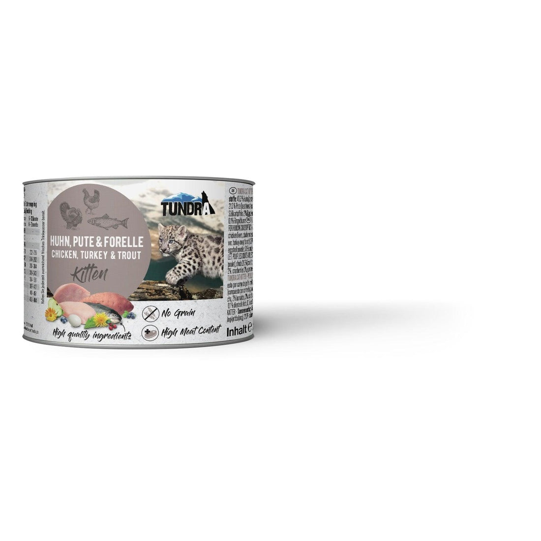 Artikel mit dem Namen Tundra Katze Dose Kitten Huhn, Pute & Forelle im Shop von zoo.de , dem Onlineshop für nachhaltiges Hundefutter und Katzenfutter.
