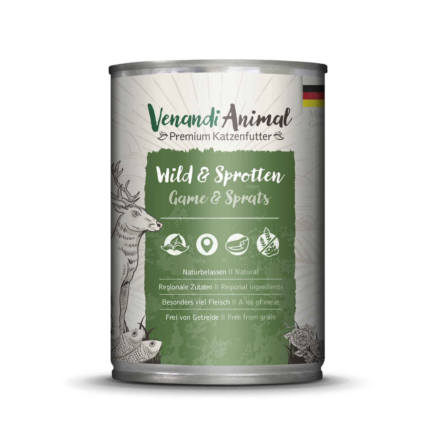 Artikel mit dem Namen Venandi Wild & Sprotten im Shop von zoo.de , dem Onlineshop für nachhaltiges Hundefutter und Katzenfutter.