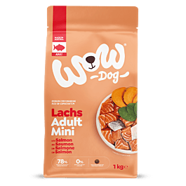 WOW DOG Adult Lachs mit Spinat Minis, Trockenfutter