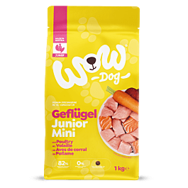 WOW DOG Junior Geflügel mit Karotten Minis, Trockenfutter
