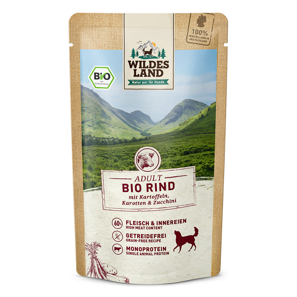 Wildes Land Hund Bio Rind mit Kartoffeln