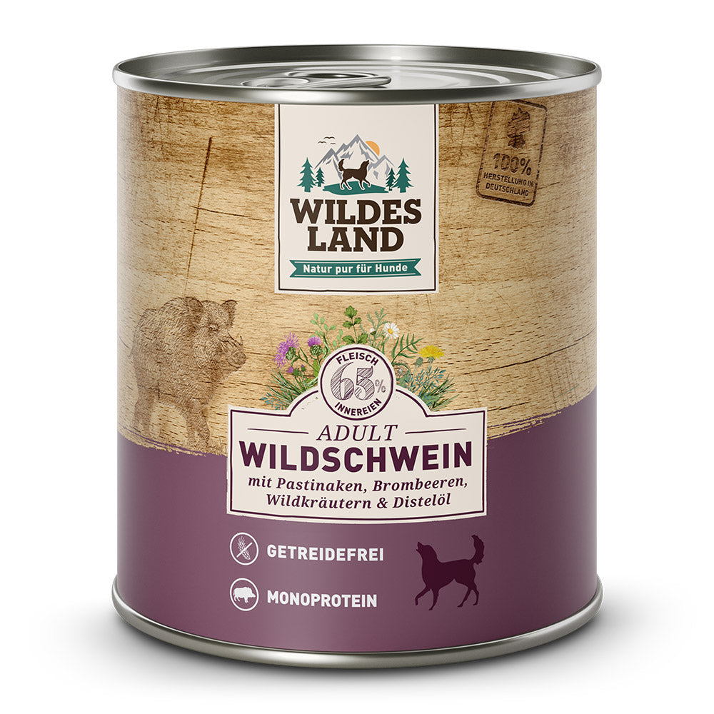 Wildes Land Hund Wildschwein mit Pastinake