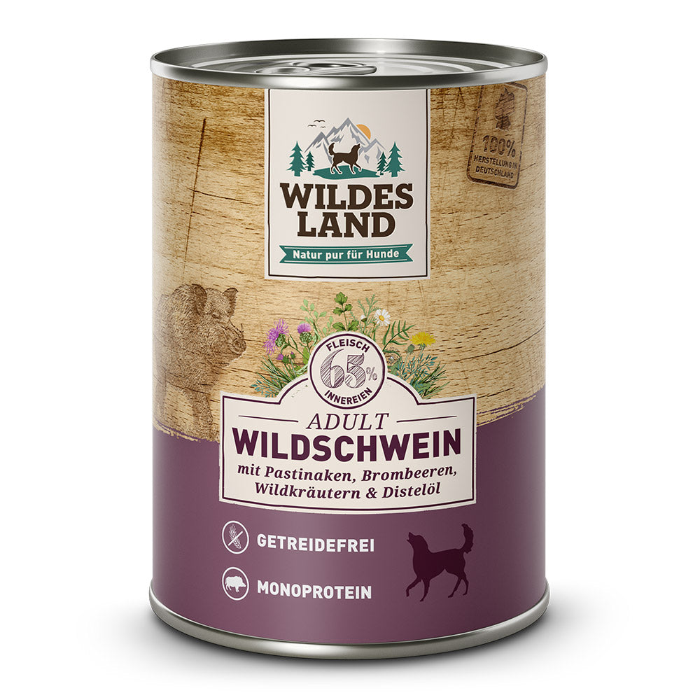 Wildes Land Hund Wildschwein mit Pastinake