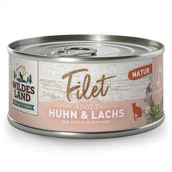 Wildes Land Katze Filet Huhn & Lachs mit Kürbis & Petersilie, Nassfutter