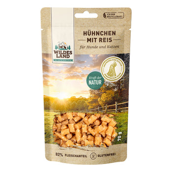 Wildes Land Katze Hühnchen mit Reis, Snack