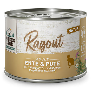 Wildes Land Katze Ragout Ente & Pute mit Süßkartoffeln, Nassfutter