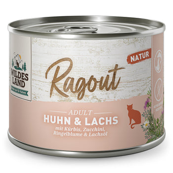 Wildes Land Katze Ragout Huhn & Lachs mit Karotten, Nassfutter