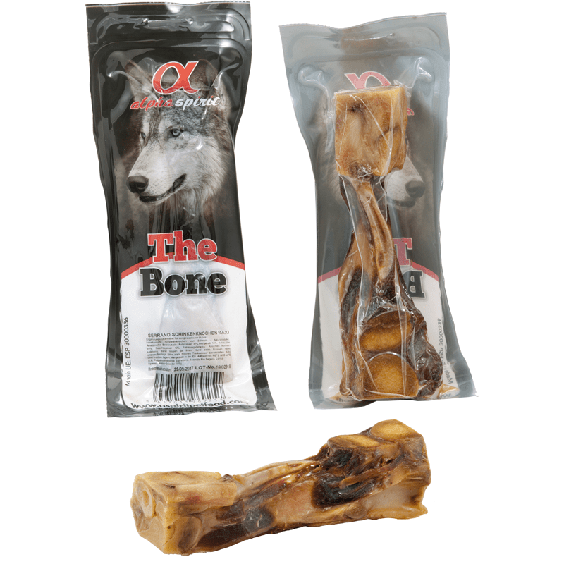 alpha spirit Dog Serrano Schinkenknochen Maxi vac. 1 St., Snacks