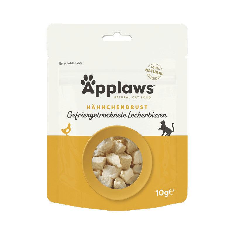 Applaws freeze-dried chicken breast cat treats in resealable pouch