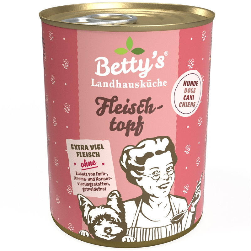 Artikel mit dem Namen Betty's Landhausküche Hund Fleischtopf im Shop von zoo.de , dem Onlineshop für nachhaltiges Hundefutter und Katzenfutter.