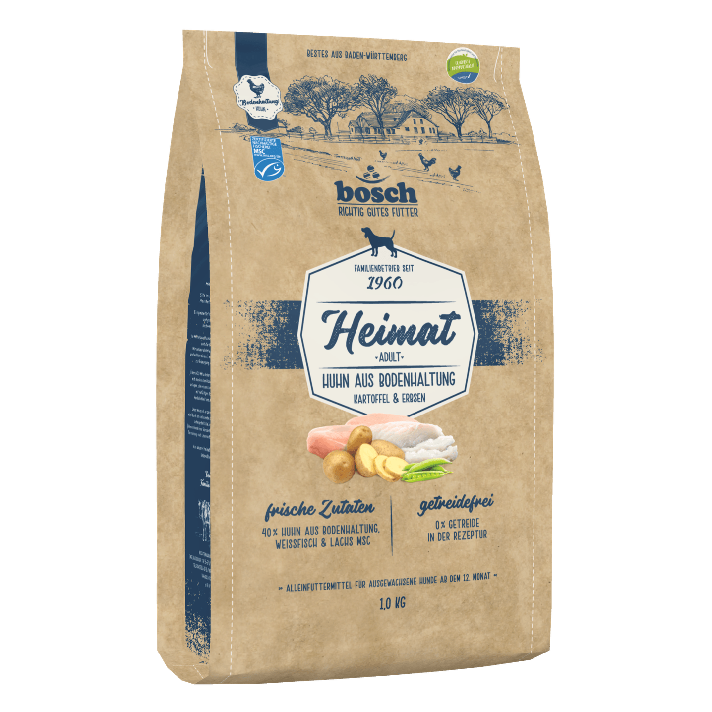 Artikel mit dem Namen Bosch Dog Heimat Adult Huhn Bodenhaltung im Shop von zoo.de , dem Onlineshop für nachhaltiges Hundefutter und Katzenfutter.
