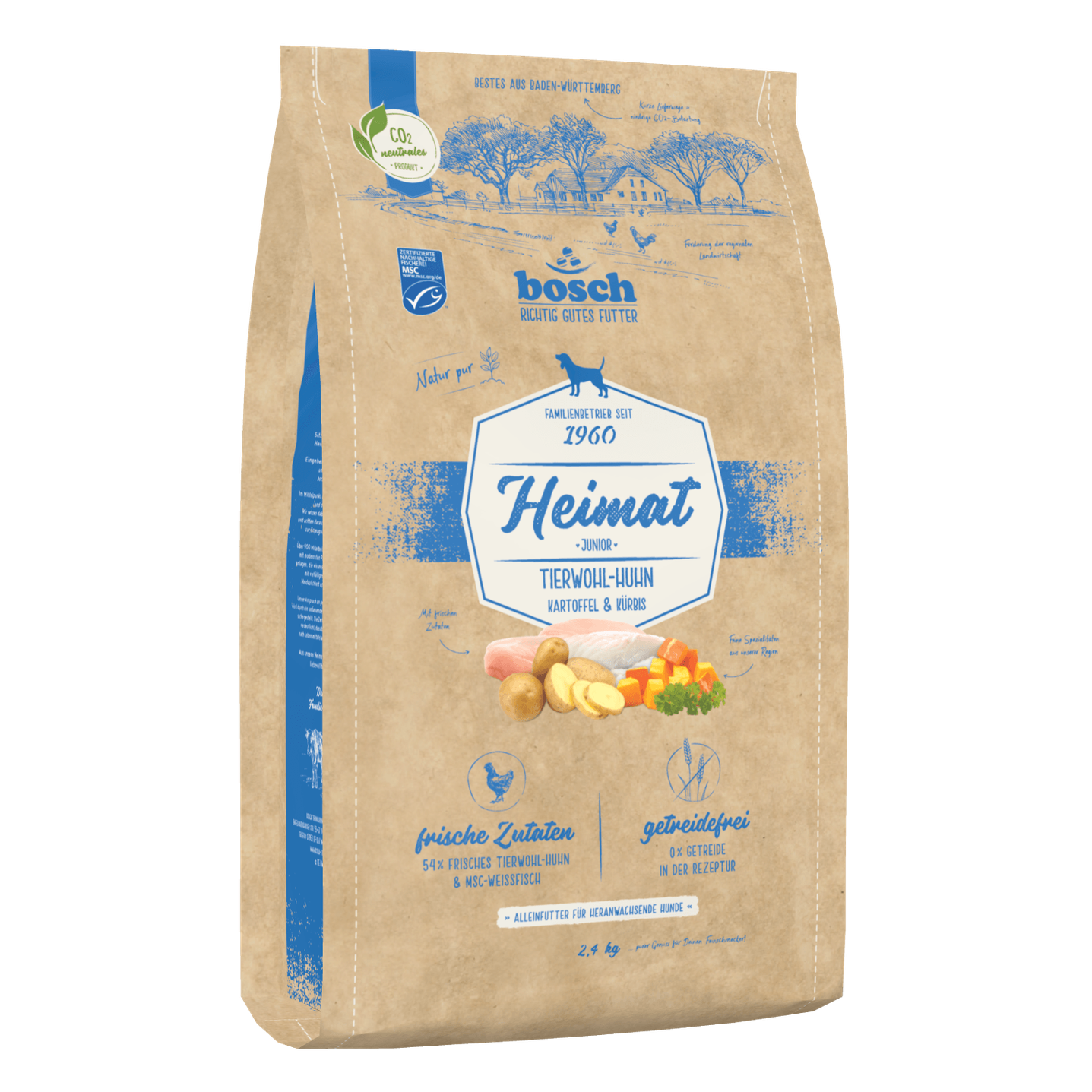 Artikel mit dem Namen Bosch Dog Heimat Junior Tierwohl-Huhn im Shop von zoo.de , dem Onlineshop für nachhaltiges Hundefutter und Katzenfutter.