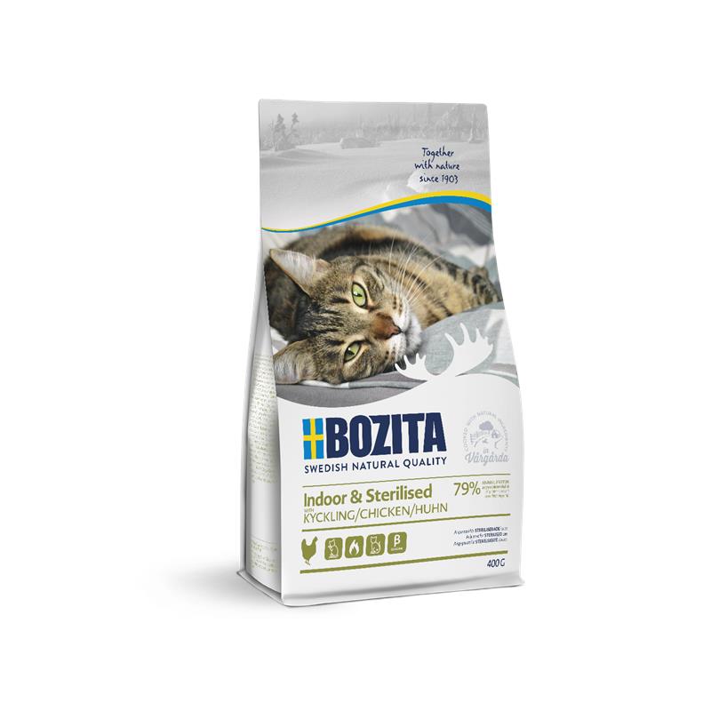 Artikel mit dem Namen Bozita Cat Indoor & Sterilised Chicken im Shop von zoo.de , dem Onlineshop für nachhaltiges Hundefutter und Katzenfutter.