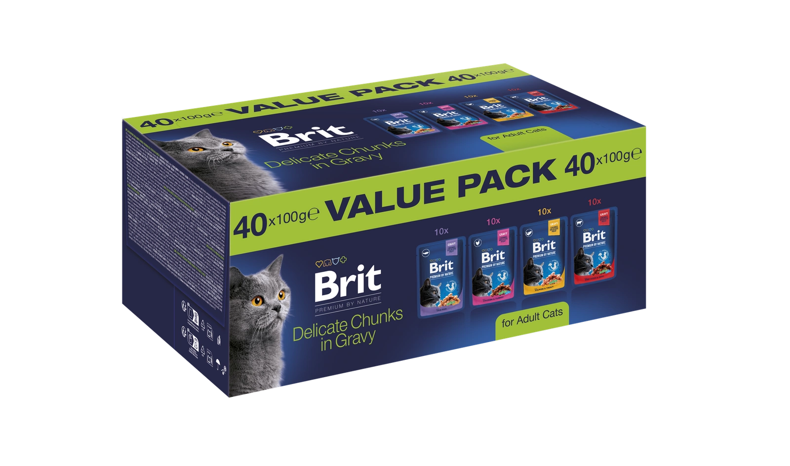 BRIT Premium Cat Adult Value Pack 40 x 100 g