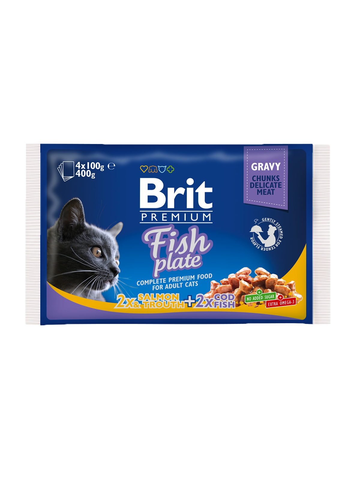 BRIT Premium Cat Fish Plate 4 x 100 g