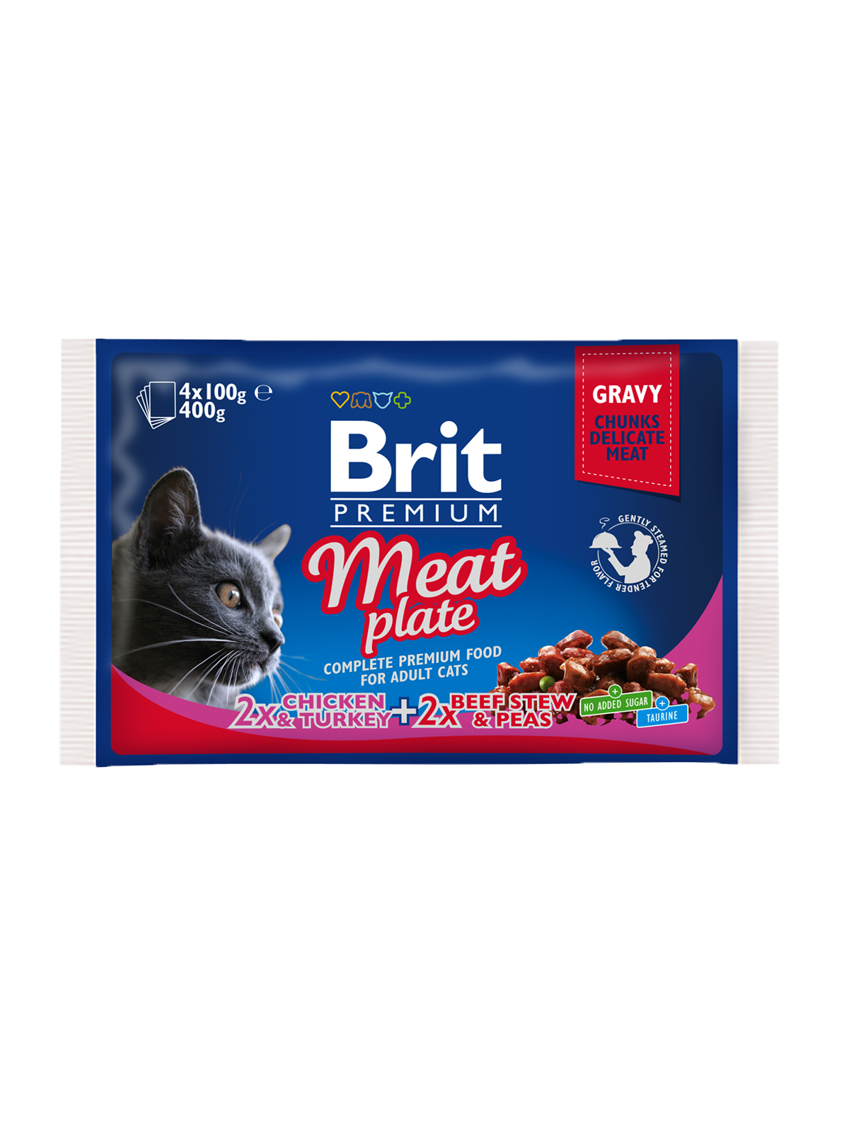 BRIT Premium Cat Meat Plate 4 x 100 g