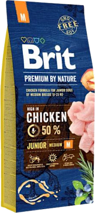 BRIT Premium by Nature Dog Junior M 15 kg