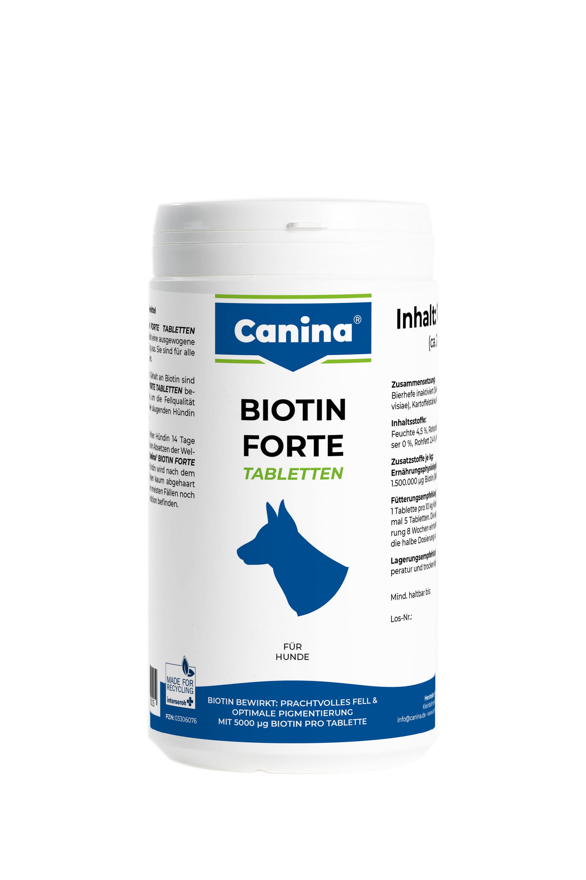 Artikel mit dem Namen Canina Biotin Forte Tabletten im Shop von zoo.de , dem Onlineshop für nachhaltiges Hundefutter und Katzenfutter.