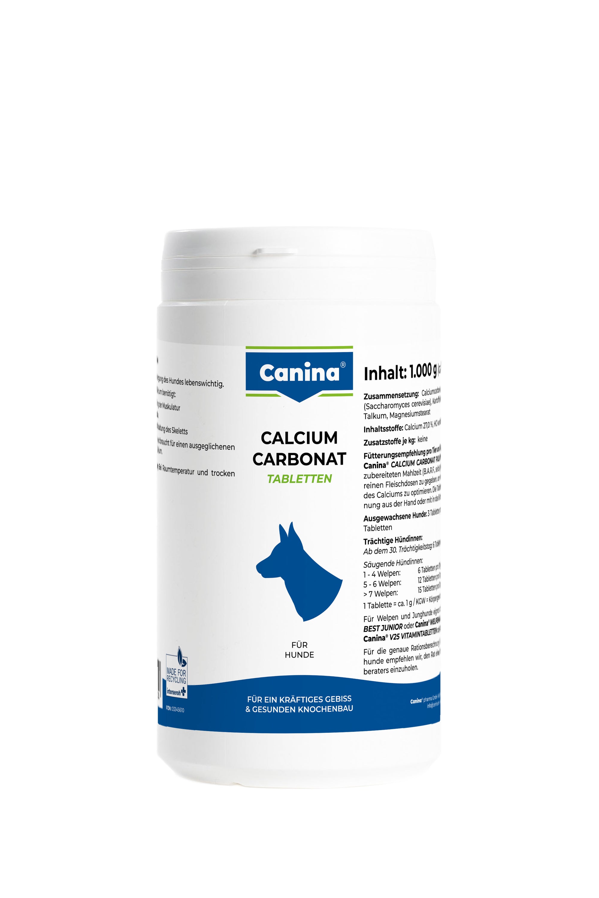 Artikel mit dem Namen Canina Calcium Carbonat Tabletten im Shop von zoo.de , dem Onlineshop für nachhaltiges Hundefutter und Katzenfutter.