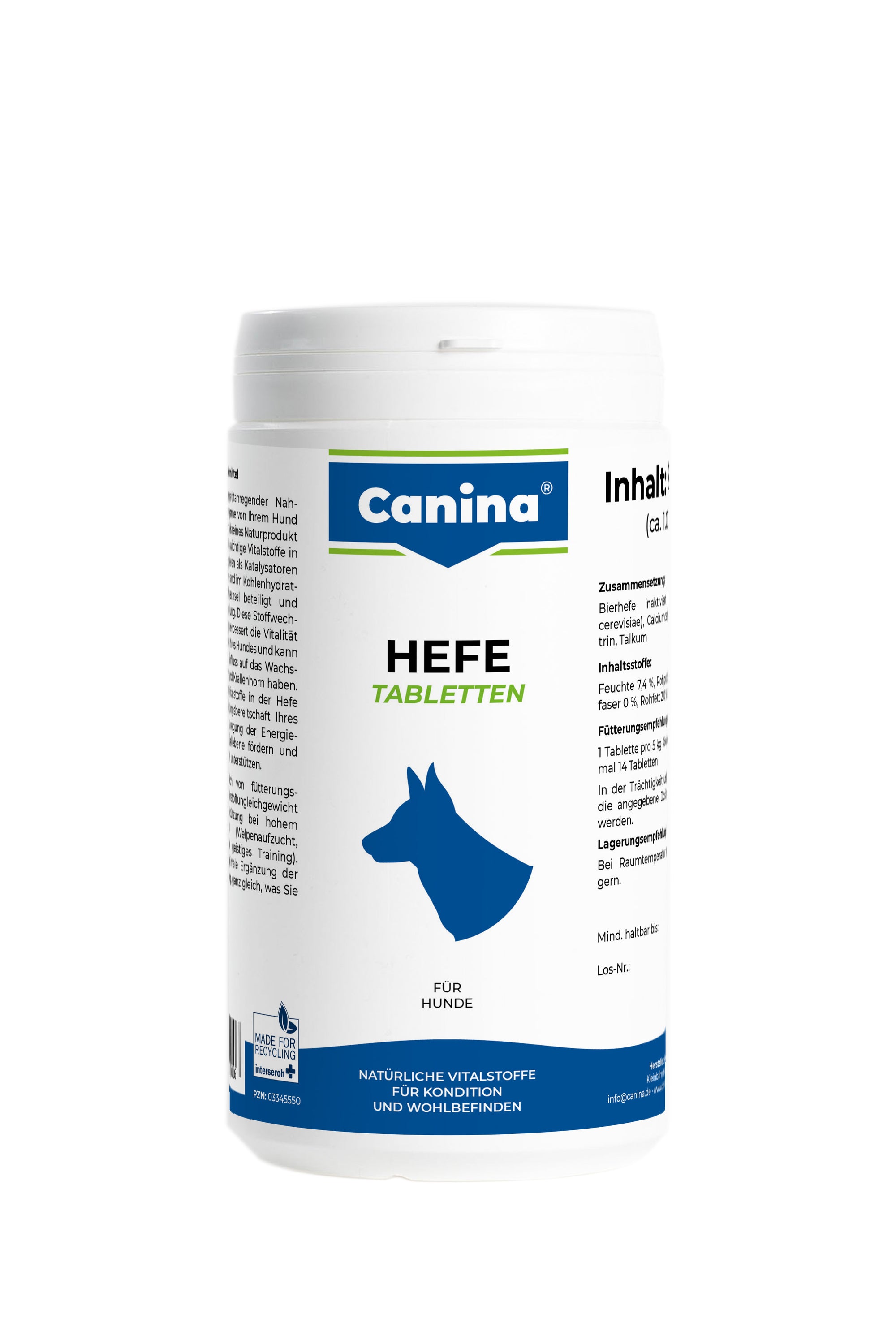 Artikel mit dem Namen Canina Hefe Tabletten im Shop von zoo.de , dem Onlineshop für nachhaltiges Hundefutter und Katzenfutter.