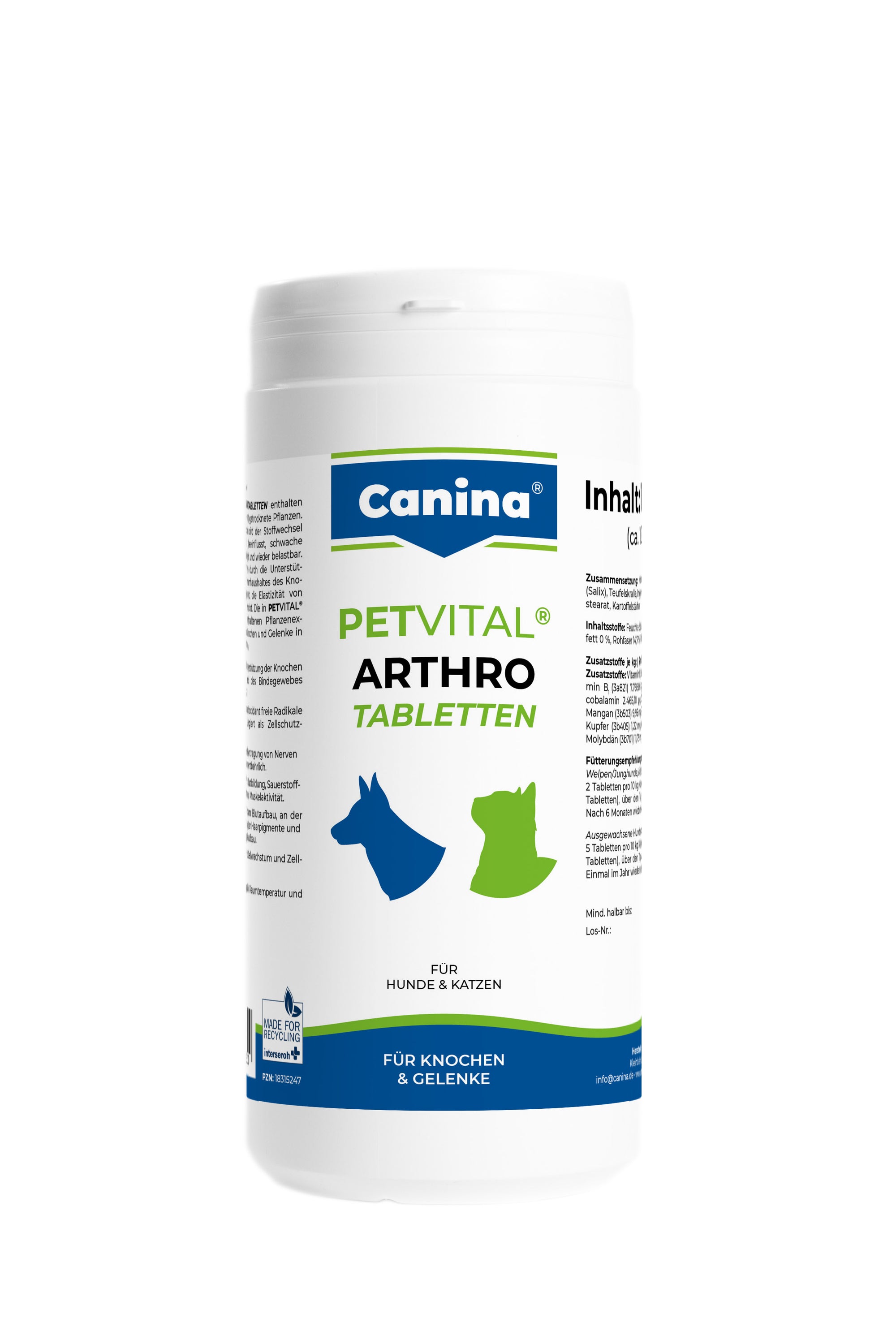 Artikel mit dem Namen Canina PETVITAL Arthro-Tabletten im Shop von zoo.de , dem Onlineshop für nachhaltiges Hundefutter und Katzenfutter.