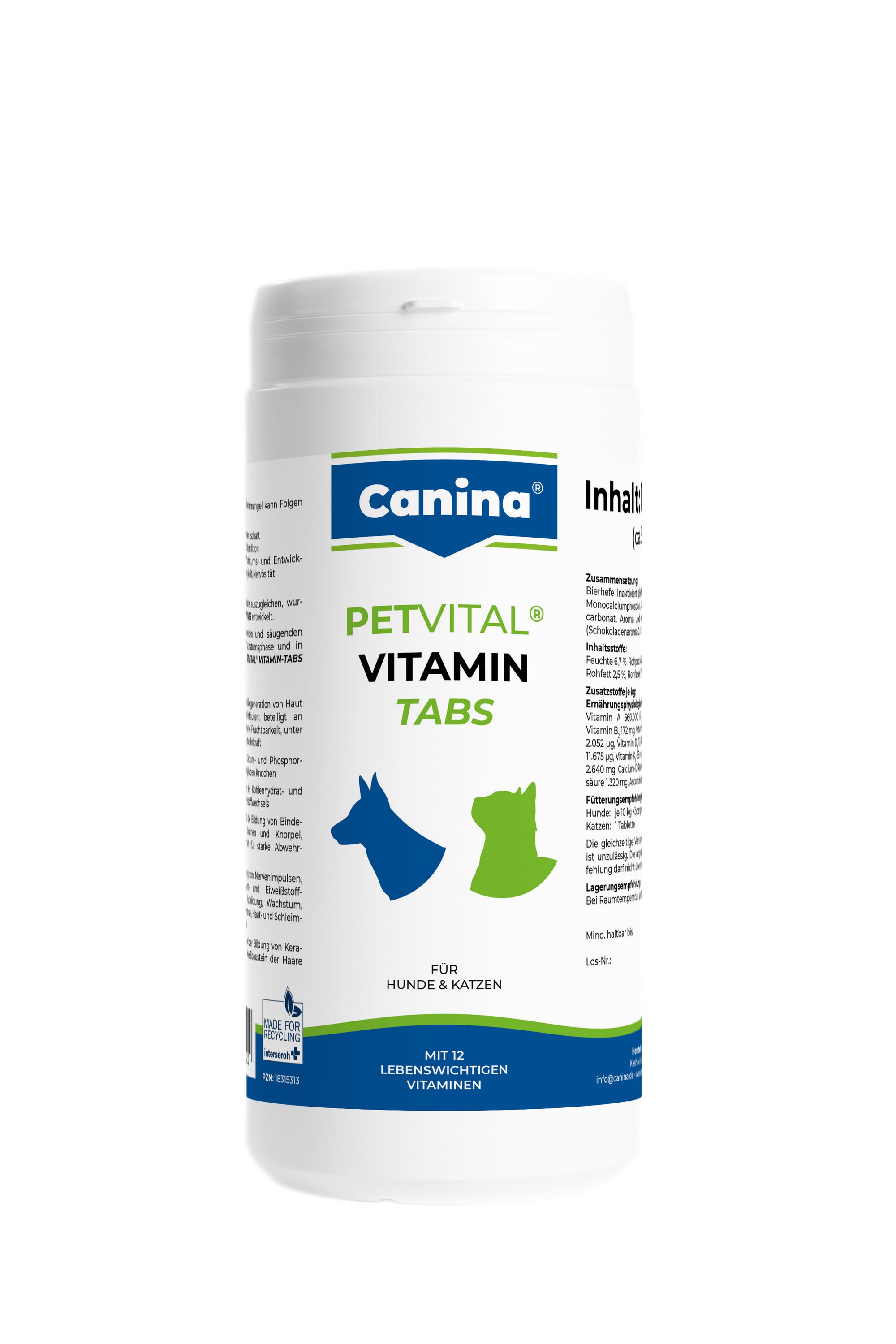 Artikel mit dem Namen Canina PETVITAL Vitamin-Tabs im Shop von zoo.de , dem Onlineshop für nachhaltiges Hundefutter und Katzenfutter.