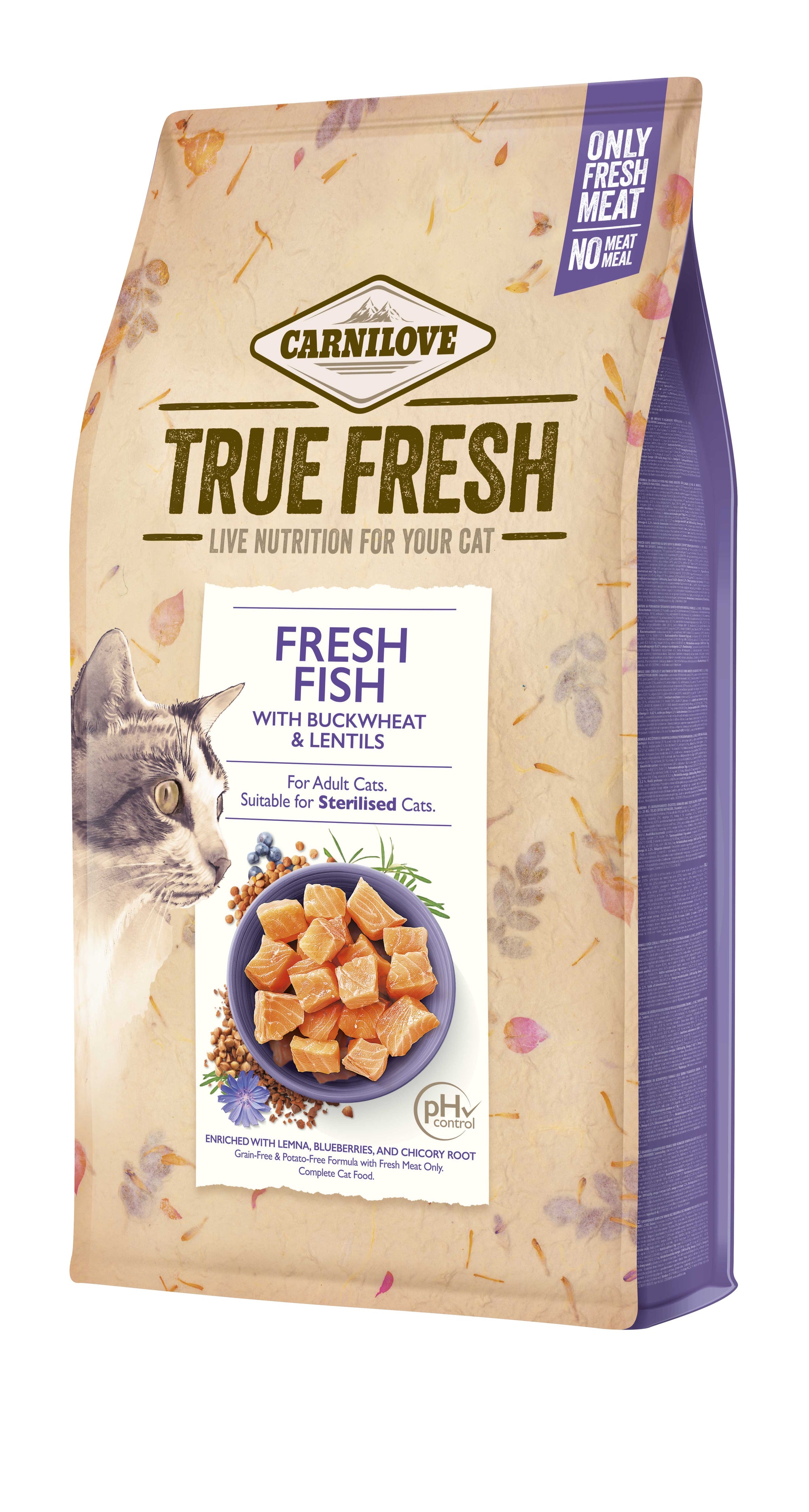 Artikel mit dem Namen Carnilove Cat True Fresh - Adult - Fresh Fish im Shop von zoo.de , dem Onlineshop für nachhaltiges Hundefutter und Katzenfutter.