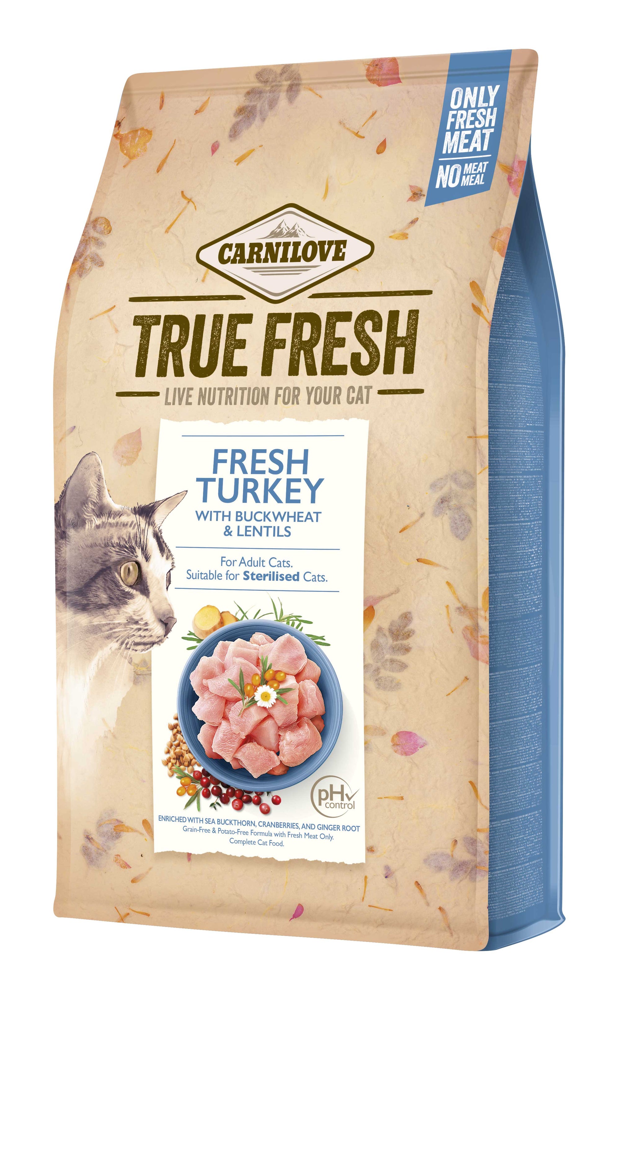 Artikel mit dem Namen Carnilove Cat True Fresh - Adult - Fresh Turkey im Shop von zoo.de , dem Onlineshop für nachhaltiges Hundefutter und Katzenfutter.