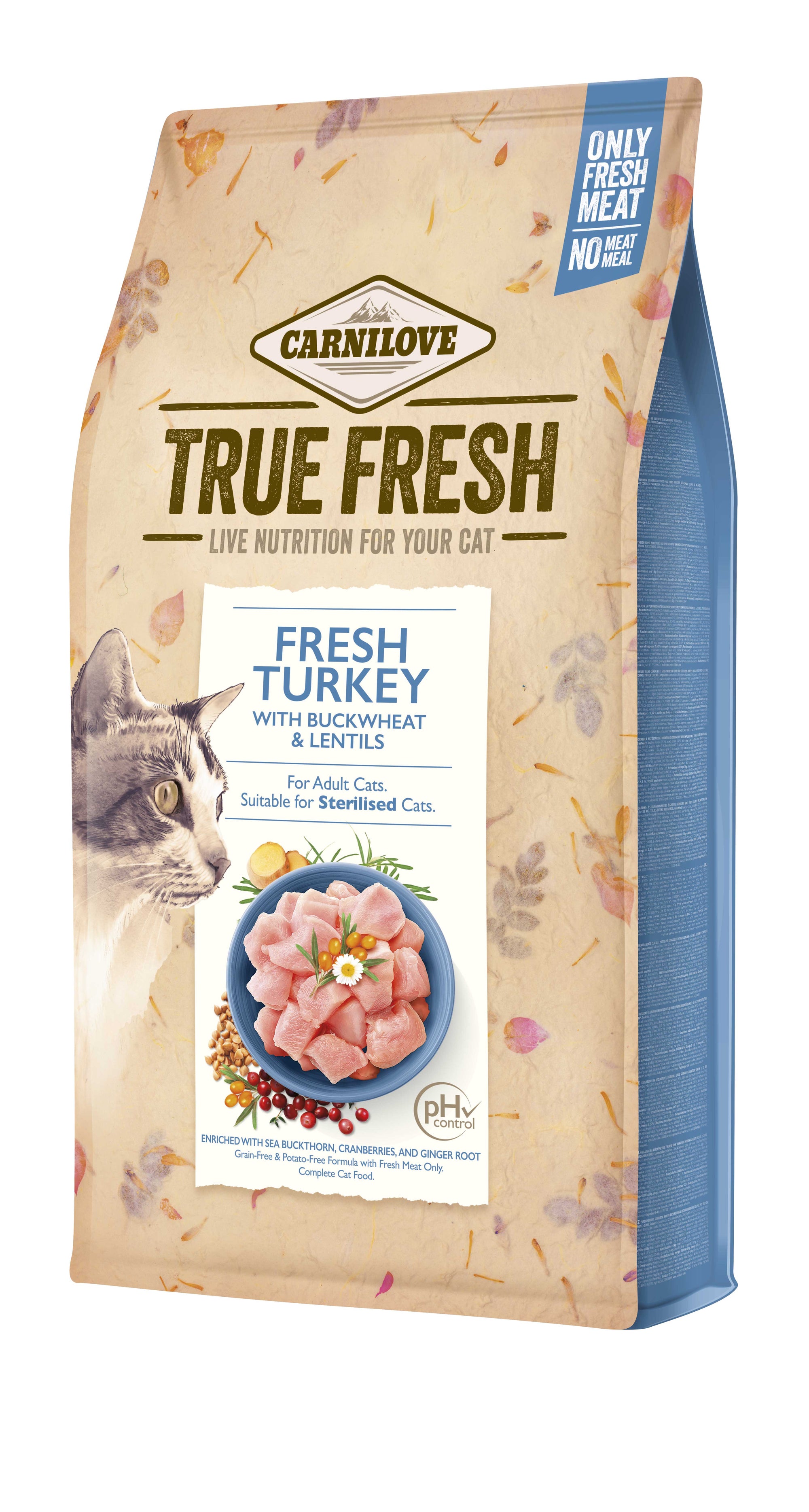 Artikel mit dem Namen Carnilove Cat True Fresh - Adult - Fresh Turkey im Shop von zoo.de , dem Onlineshop für nachhaltiges Hundefutter und Katzenfutter.