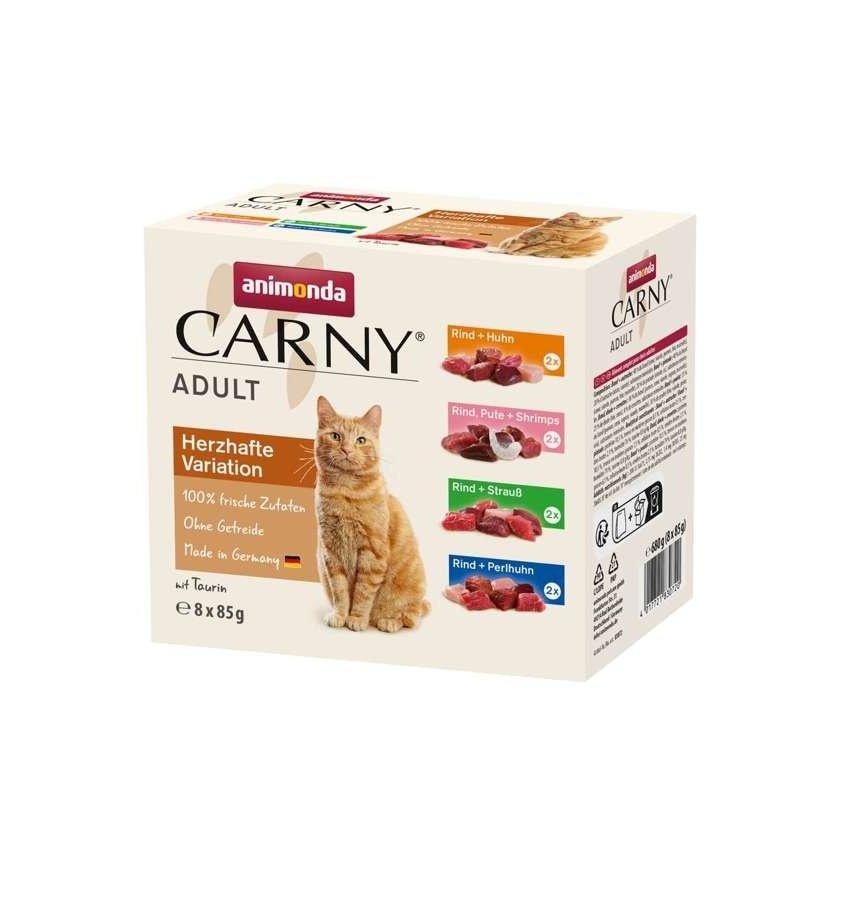 Artikel mit dem Namen Carny Cat Adult Herzhafte Variante Mixpack im Shop von zoo.de , dem Onlineshop für nachhaltiges Hundefutter und Katzenfutter.